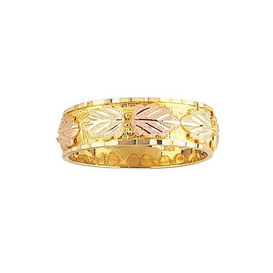 Mt Rushmore Black Hills Gold Men's Wedding Band Ring - G 1301