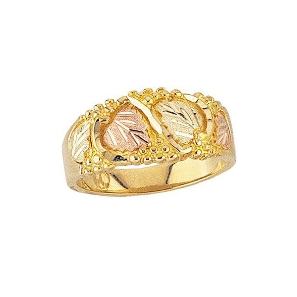 Men's Wide Leaf Wedding Band, Mt. Rushmore · 10K Gold · G 46
