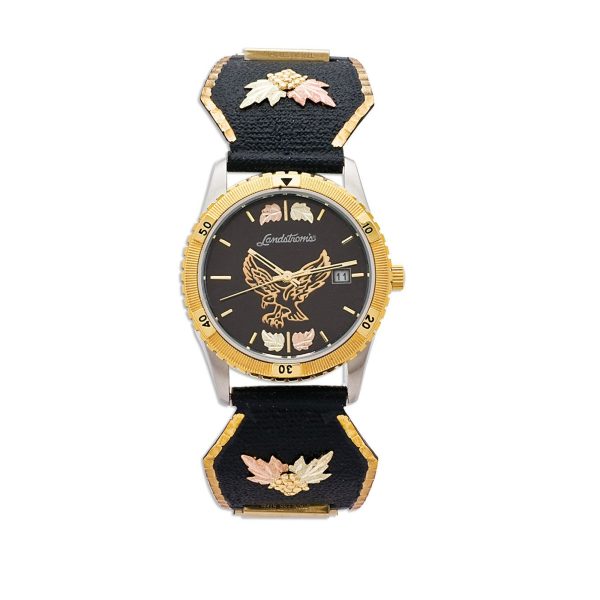 Enameled Brite Cut Men's Eagle Watch