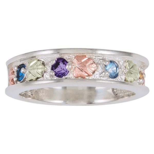 TRJ Black Hills Gold on Silver Family Ring