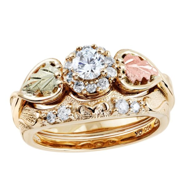 Halo Diamond Wedding Ring Set, Landstrom's · Gold