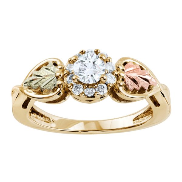 Halo Diamond Engagement Ring, 10K gold · 1/3 ct center + 1/6 ct tw