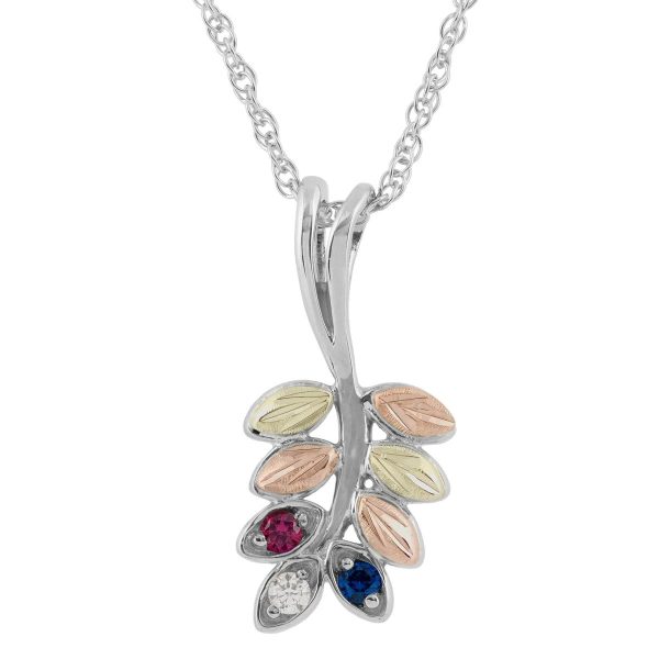 Mt. Rushmore Black Hills Gold on Silver Vine Pendant