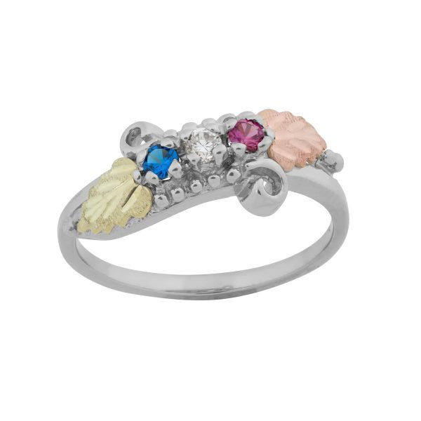 Mt. Rushmore Black Hills Gold on Silver Family Ring