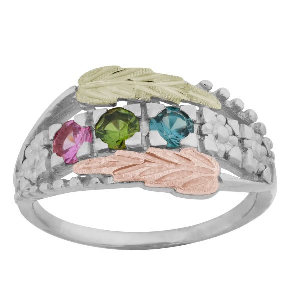 Mt. Rushmore Black Hills White Gold Leaf & Grape Cluster Ring
